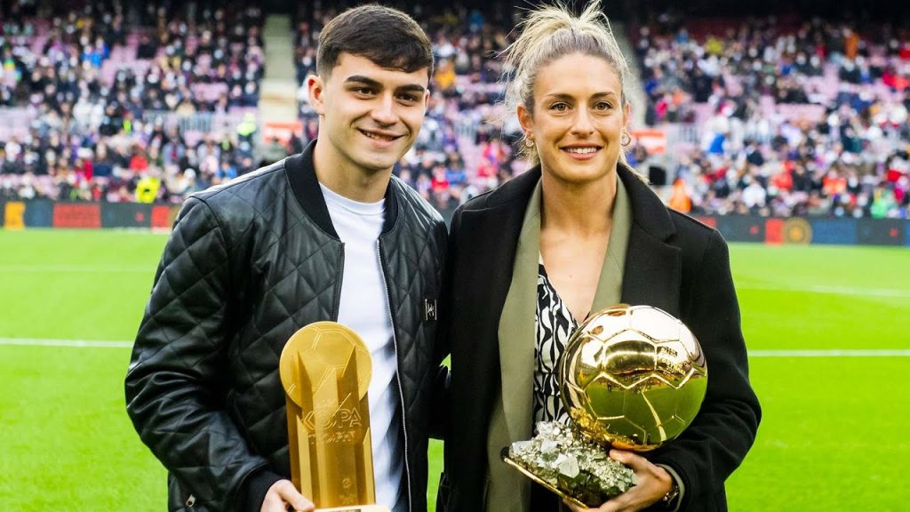 ALEXIA & PEDRI SHARE THEIR BALLON D’OR AND KOPA TROPHY WITH CAMP NOU 🏆👏🏻👏🏻👏🏻