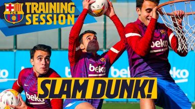 BARÇA ALL STAR DUNK CONTEST! DANI ALVES FRISBEE FREE STYLE! FUN & CRAZY TRAINING 🤪🏀🥏