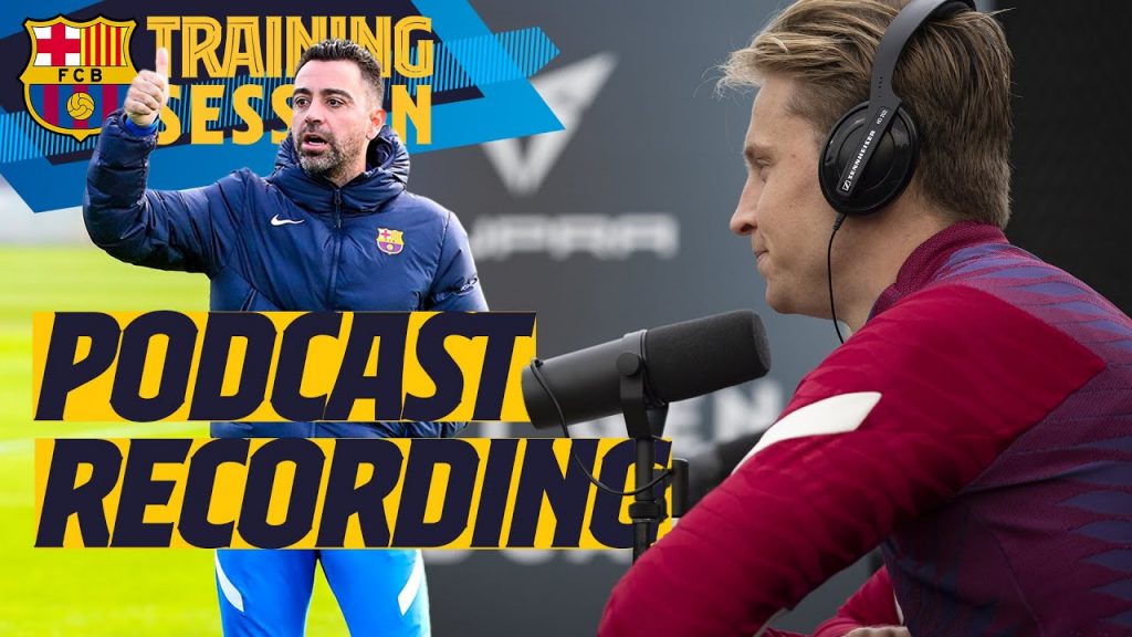 Podcasting with Ansu, Frenkie de Jong & more before the training session 8 Podcasting with Ansu, Frenkie de Jong & more before the training session