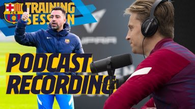 Podcasting with Ansu, Frenkie de Jong & more before the training session