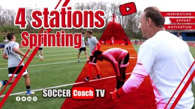 SoccerCoachTV - 4 Station Sprints. Fitness Work.