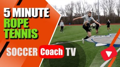 SoccerCoachTV Fun 5 Minute Rope Tennis Game.