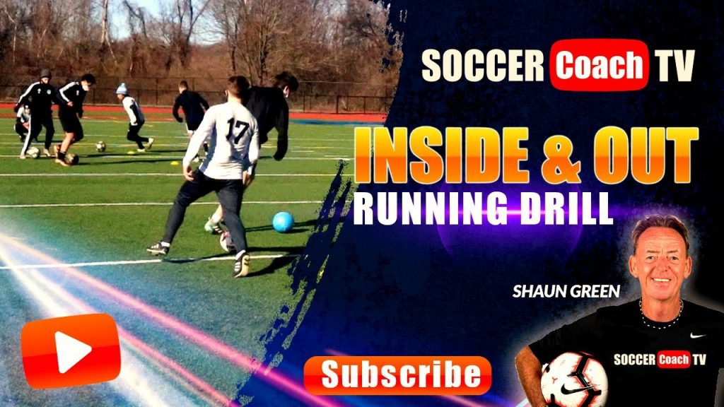 SoccerCoachTV - Inside & Out Running Drill.