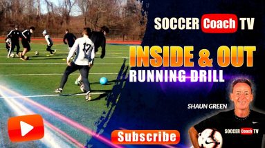 SoccerCoachTV - Inside & Out Running Drill.