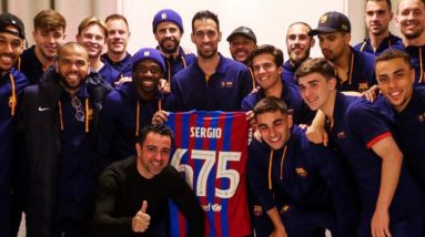 FIRST TEAM CELEBRATES SERGIO BUSQUETS REACHING 675 GAMES FOR BARÇA 🔵🔴