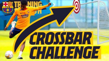 ANSU FATI, UMTITI & SERGI ROBERTO FACE OFF IN THE CROSSBAR CHALLENGE 🎯⚽