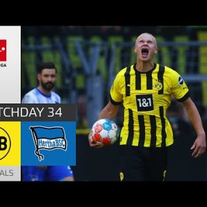 Moukoko's Late Goal Decides Relegation Battle | Dortmund - Hertha Berlin 2-1 | All Goals | MD 34
