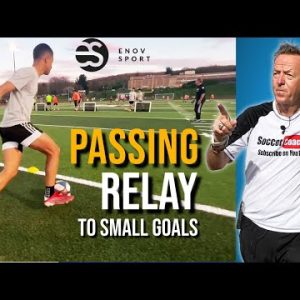 SoccerCoachTV - Passing Relay to Small Goals.