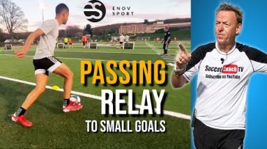 SoccerCoachTV - Passing Relay to Small Goals.