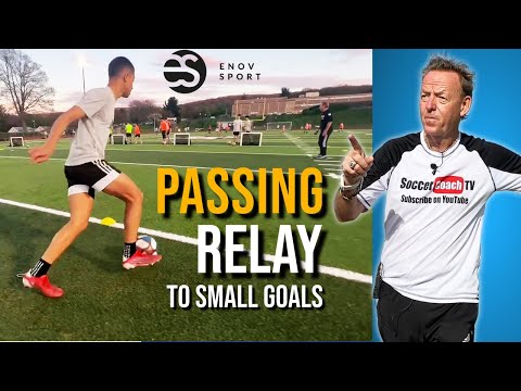 SoccerCoachTV - Passing Relay to Small Goals.
