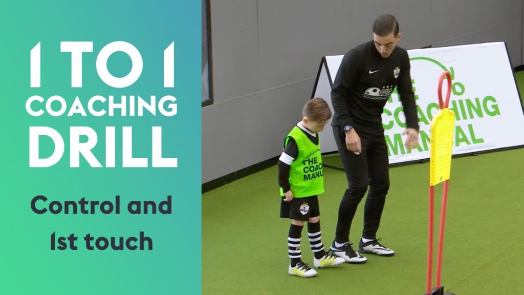 1 to 1 Coaching Drill - Control & the 1st touch beyond the defender