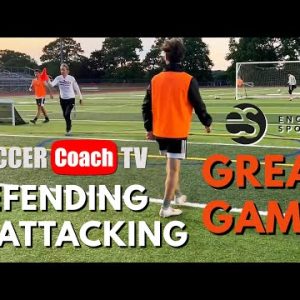 SoccerCoachTV - Try this different Defending and Attacking game with your team.