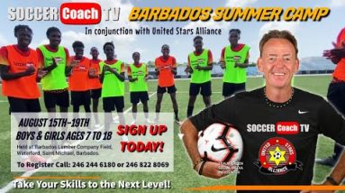 SoccerCoachTV Soccer Camps will be back in Barbados this summer from August 15th to 19th.