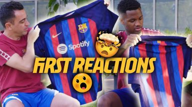 XAVI and ANSU FATI's FIRST IMPRESSION on the NEW KIT 2022/23 (UNBOXING) 💙❤️