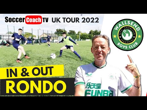 SoccerCoachTV UK Tour. Newcastle England. Try this high intensity "In & Out" Rondo with your team.