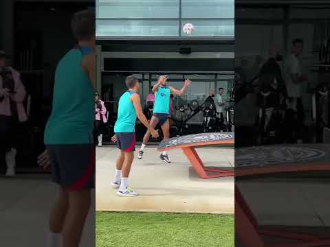 Aubameyang, Nico, Eric & Abde play football ping pong 🔥