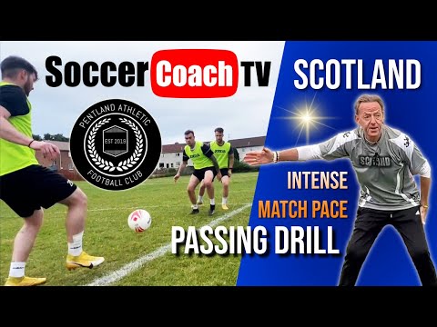 SoccerCoachTV UK Tour. Edinburgh, Scotland. Try this "Intense Game Pace Passing Drill".