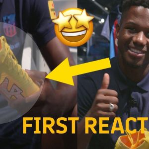 ANSU FATI's FIRST IMPRESSION about his NEW FOOTBALL BOOTS (UNBOXING) ⚽