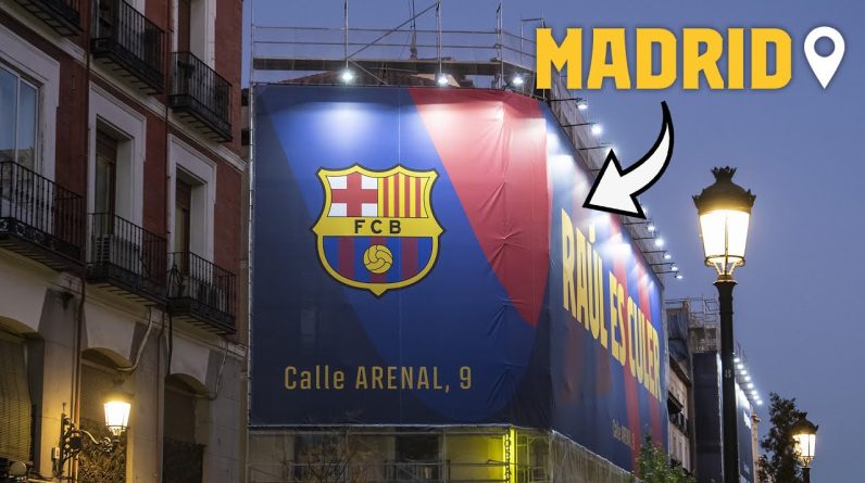 🔥 FC BARCELONA TAKES OVER MADRID STREETS (VIRAL BANNER RAUL IS CULER) 🔥