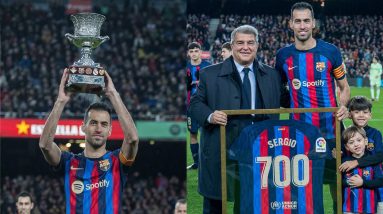 Spotify Camp Nou CELEBRATES SUPERCUP & SERGIO BUSQUETS' 700 GAMES 👏