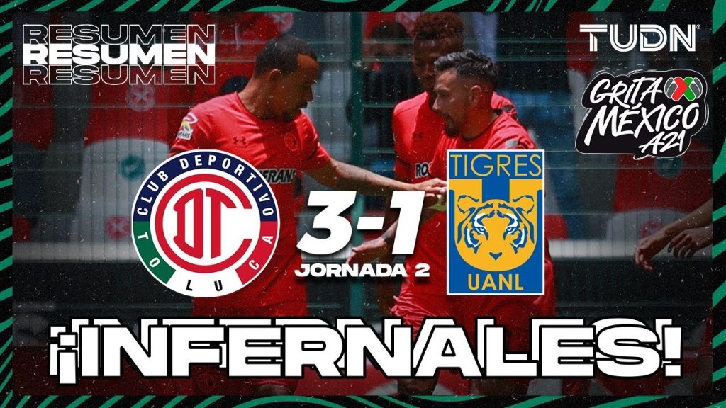 Resumen y goles | Toluca 3-1 Tigres | Grita México AP2021 - J2 | TUDN 9 1728847957 maxresdefault