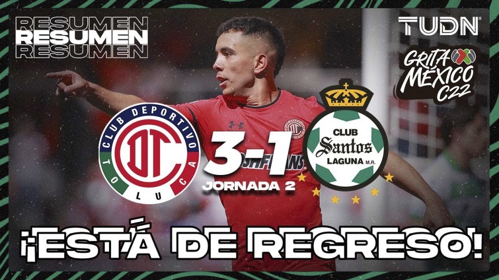 Resumen y goles | Toluca 3-1 Santos | Grita México C22 - J2 | TUDN 7 1733698182 maxresdefault