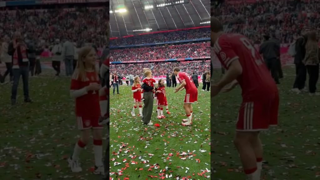 Harry Kane with his family during the Bundesliga title celebration | Bayern vs Köln 9 1780626149 maxresdefault